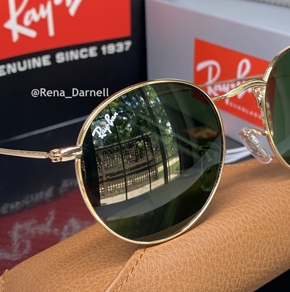 RayBan Round Metal RB3447 Green Lens New - Picture 5 of 14